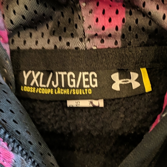 UNDER ARMOUR storm hoodie black & pink sz youth XL - Picture 4 of 6